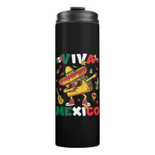 Viva Mexiko Dabbing Taco Sombrero Mexikanisch Thermosbecher