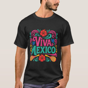 Viva Mexiko farbenfrohe Volkskunst mexikanische Un T-Shirt