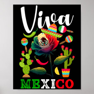 Viva Mexiko mexikanischer Stolz Flagge Mexiko Wurz Poster