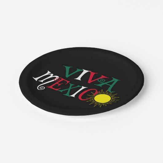 Viva Mexiko Pappteller (Schrägansicht)