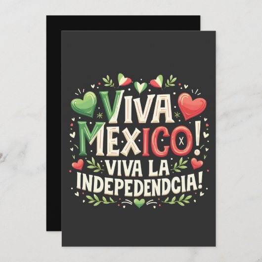 Viva Mexiko Unabhängigkeitstag Feiertagskarte (Vorne/Hinten)