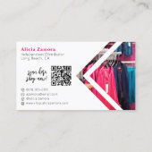 Viva Modern Magenta Chic kühl stilvolles Foto nach Visitenkarte (Rückseite)