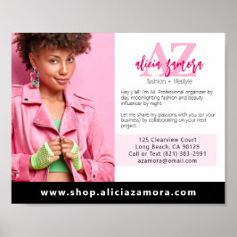 Viva Modern Magenta Fashion Custom Foto Marketing Poster