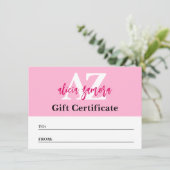 Viva Modern Magenta Fashion Geschenkgutschein Einladung (Stehend Vorderseite)