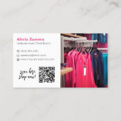 Viva Modern Magenta Social Influencer Custom Foto Visitenkarte (Rückseite)