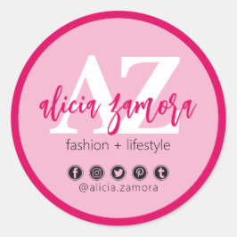 Viva Modern Magenta Social Media Influencer Custom Runder Aufkleber