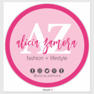 Viva Modern Magenta Social Media Influencer Maßges Aufkleber