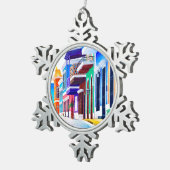 ¡Viva Puerto Rico! Schneeflocken Zinn-Ornament (Rechts)