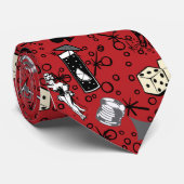 Viva Vegas Kasino-Retro spielender Entwurf Krawatte (Gerollt)