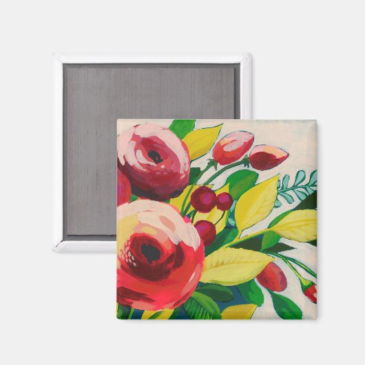 Vivacious Blooms Magnet (Vorderseite/Rückseite)