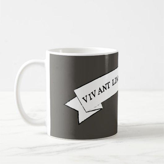 VIVANT LINGUAE MORTUAE - Lang lebende, tote Sprach Kaffeetasse (Links)