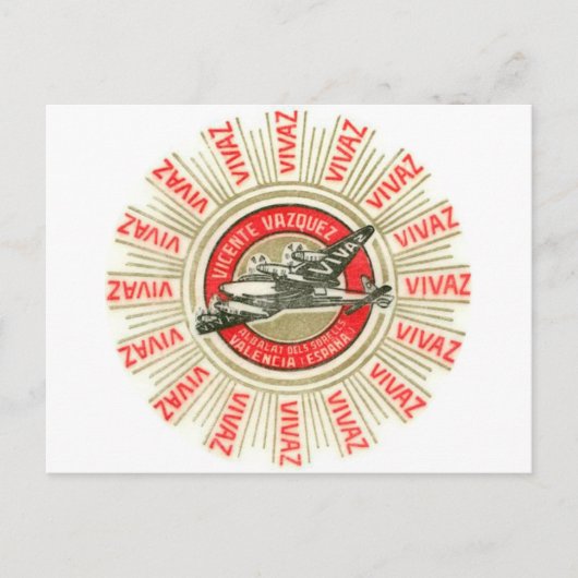 VIVAZ Flugzeug Postkarte (Vorderseite)