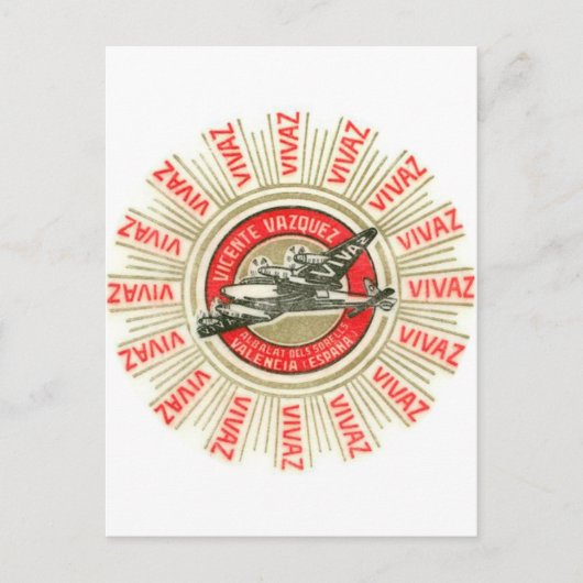 VIVAZ Flugzeug Postkarte (Vorderseite)