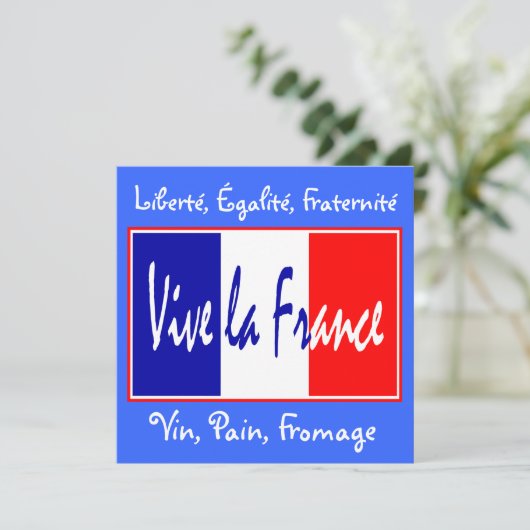 Vive la France Einladung zu einer französischen Ve (Stehend Vorderseite)