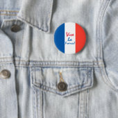 Vive La France Französisch Flagge anpassbar Button (Beispiel)