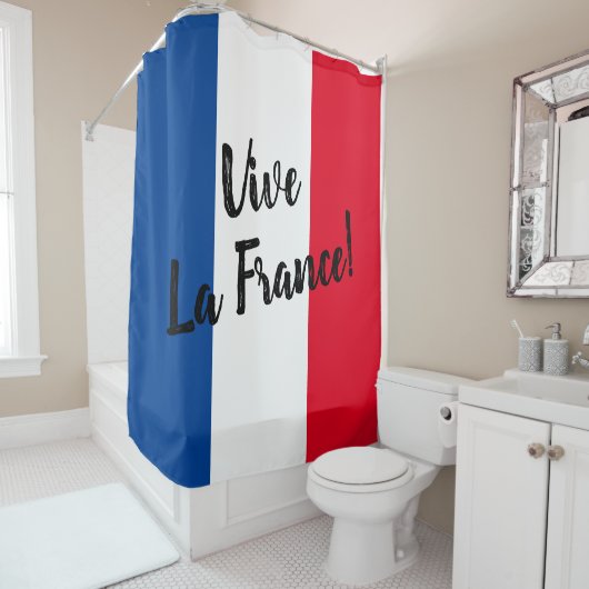 Vive La France französische Flagge Brauch Duschvorhang (Beispiel)