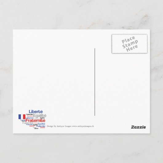 Vive La France französische Flagge Frankophile's P Postkarte (Rückseite)