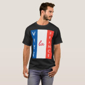 Vive La France französische Flagge individuell anp T-Shirt (Vorne ganz)