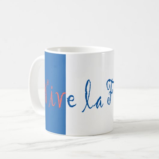 Vive La France französische Flagge Kaffeetasse (Vorderseite Links)