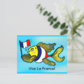 VIVE LA FRANCE Französische Flagge Witziger Cartoo Postkarte (Stehend Vorderseite)