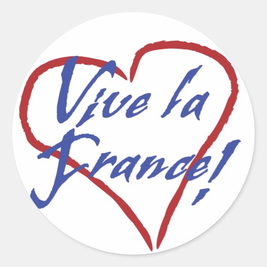 Vive la France Round Sticker (Vorderseite)