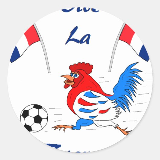 Vive La France Runder Aufkleber (Vorderseite)