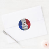 Vive la France! Runder Aufkleber (Umschlag)