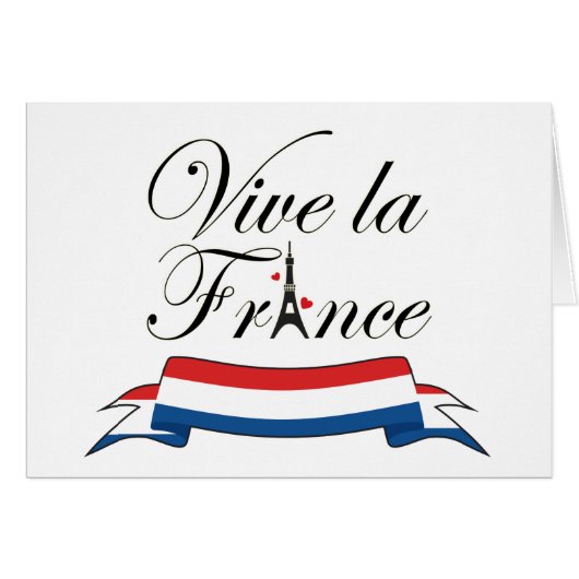 Vive la France Typografie Blank Inside (Vorderseite (Horizontal))