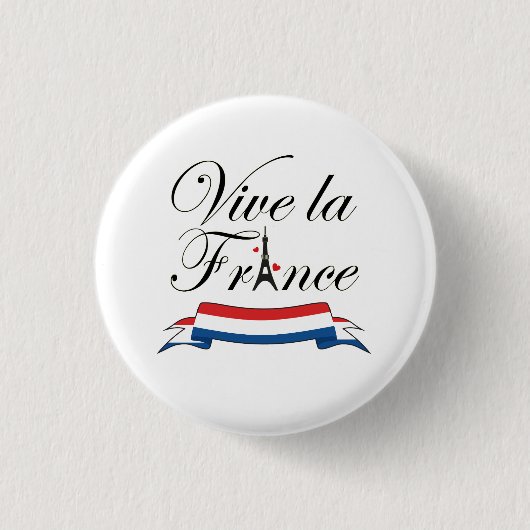 Vive la France Typografie Button (Vorderseite)