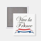 Vive la France Typografie Magnet (Vorderseite/Rückseite)