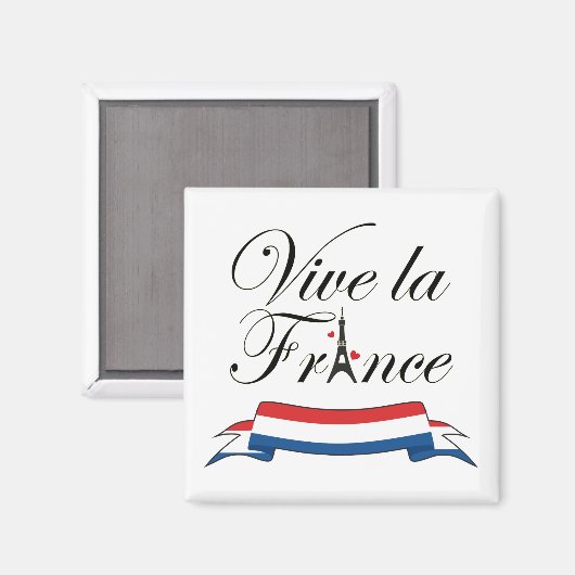Vive la France Typografie Magnet (Vorderseite/Rückseite)