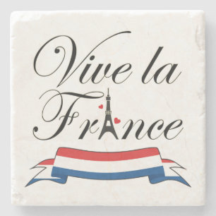 Vive la France Typografie Steinuntersetzer