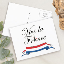 Vive la France Typography Postkarte