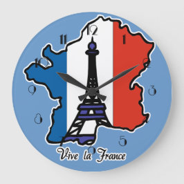Vive La France Wall Clock Große Wanduhr