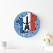 Vive La France Wall Clock Große Wanduhr (Zuhause)