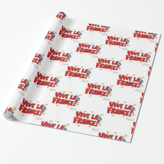 Vive la France Wrapping Paper Geschenkpapier (Ungerollt)