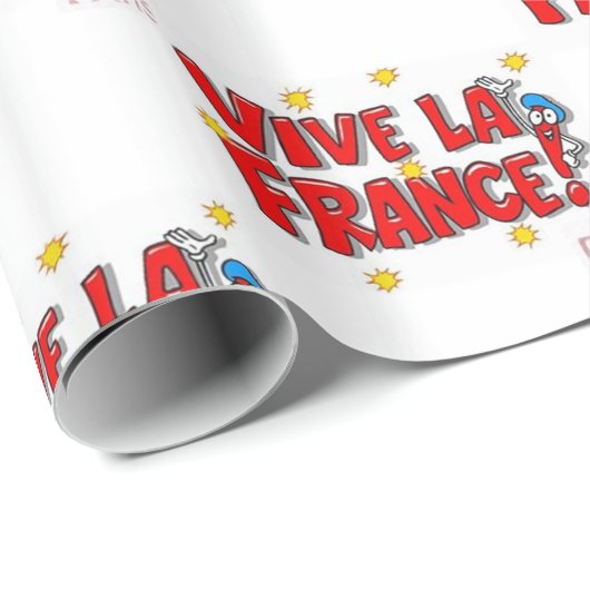 Vive la France Wrapping Paper Geschenkpapier (Rolleneckpunkt)