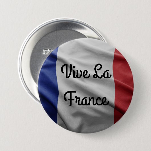 Vive La-Frankreich-Abzeichen Button (Vorne & Hinten)