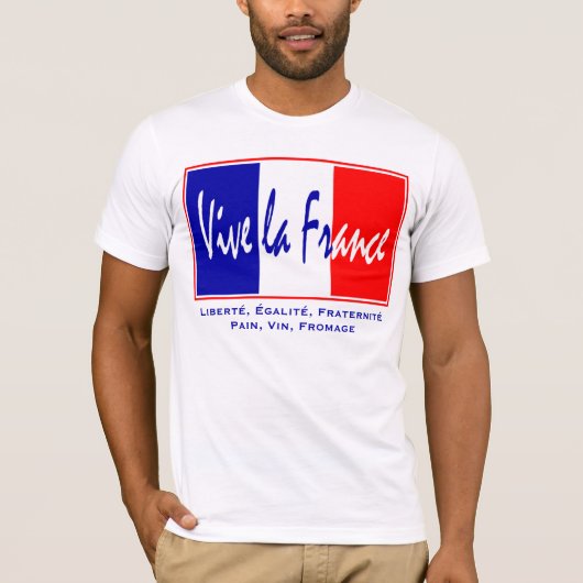 Vive La Frankreich - französischer Lebensstil, am T-Shirt (Vorderseite)