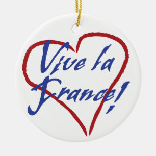 Vive La Frankreich-Weihnachtsverzierung Keramikornament