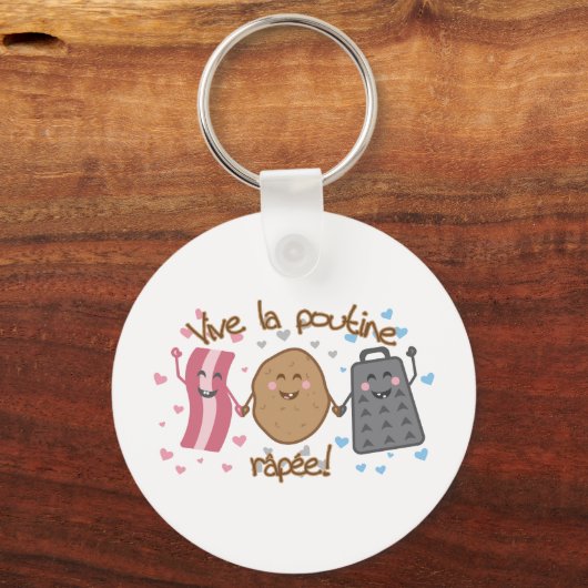 Vive la poutine râpée!! schlüsselanhänger (Vorderseite)