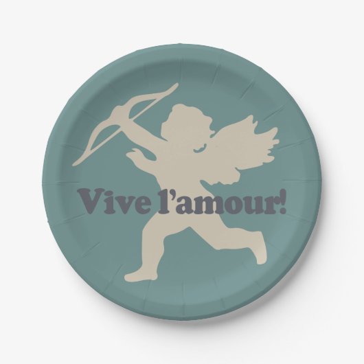 Vive L'amour Cupid Papier Teller (Vorderseite)