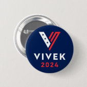 Vivek 2024 Ramaswamy Präsidentenwahl Button (Vorne & Hinten)