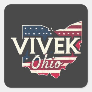 Vivek Ohio 2026 Gouverneur Republikanischer Amerik Quadratischer Aufkleber