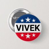 Vivek Ramaswamy 2024 - Simple Stars Ike Design Button (Vorne & Hinten)