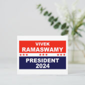 Vivek Ramaswamy Präsident 2024 Postkarte (Stehend Vorderseite)