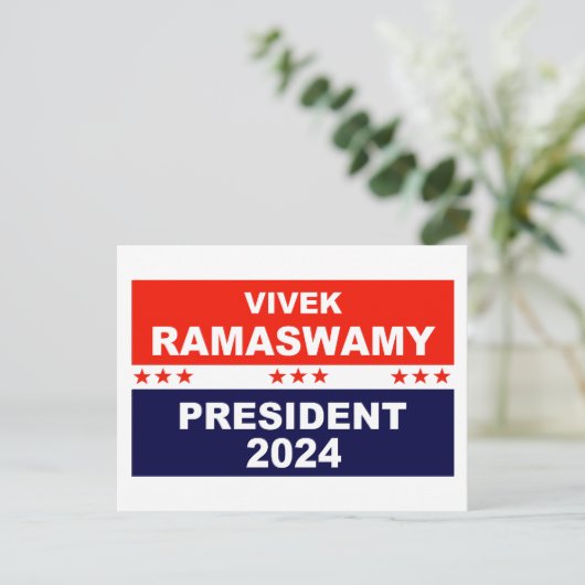Vivek Ramaswamy Präsident 2024 Postkarte (Stehend Vorderseite)