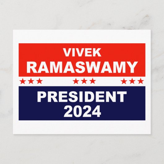Vivek Ramaswamy Präsident 2024 Postkarte (Vorderseite)