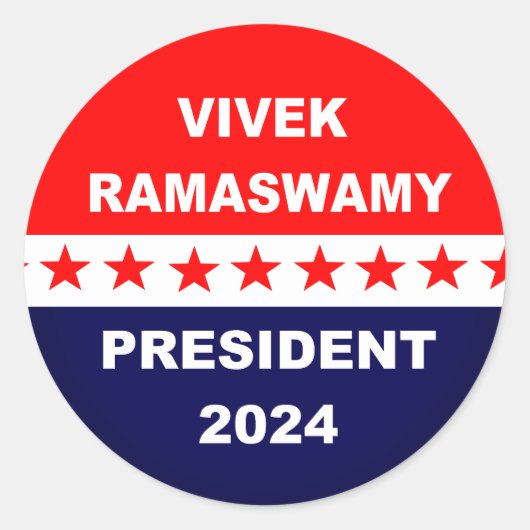 Vivek Ramaswamy President 2024 Runder Aufkleber (Vorderseite)