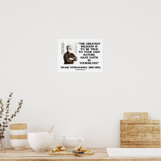 Vivekananda Beste Religion wahr zu sein Poster (Küche)